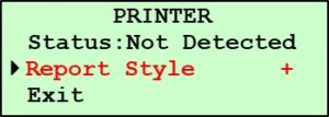 G2 Printer Setup Submenu - Report Style