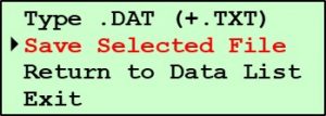 G2 Submenu - Save Selected Files