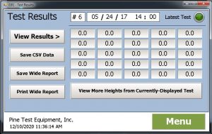 Test Results Screen