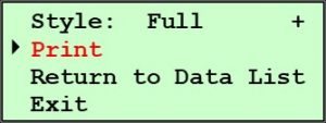 125X with Upgraded Controls Print Report Menu - Print