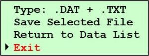 125X with Upgraded Controls Save DAT files Menu - Exit