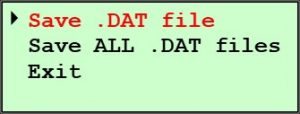 125X with Upgraded Controls Save DAT files Menu - Save DAT Files