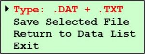 125X with Upgraded Controls Save DAT files Menu - Type DAT + TXT