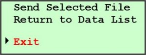 125X with Upgraded Controls Send Serial Data Menu - Exit