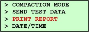 Pine 125X Original Controls Other Options Menu - Print Report