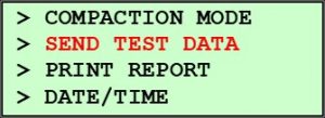 Pine 125X Original Controls Other Options Menu - Send Test Data
