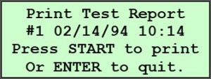 Pine 125X Original Controls Print Test Report Screen